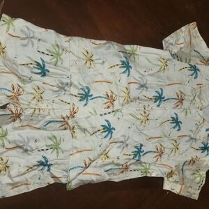 Tropical Palm Print Button-Up Shirt And Shorts Matching Set Resort Wear Cruise